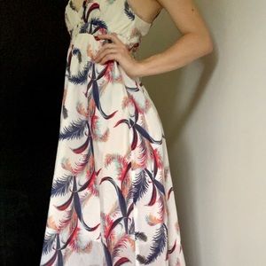 Feather Print Floor Length Dress size XS